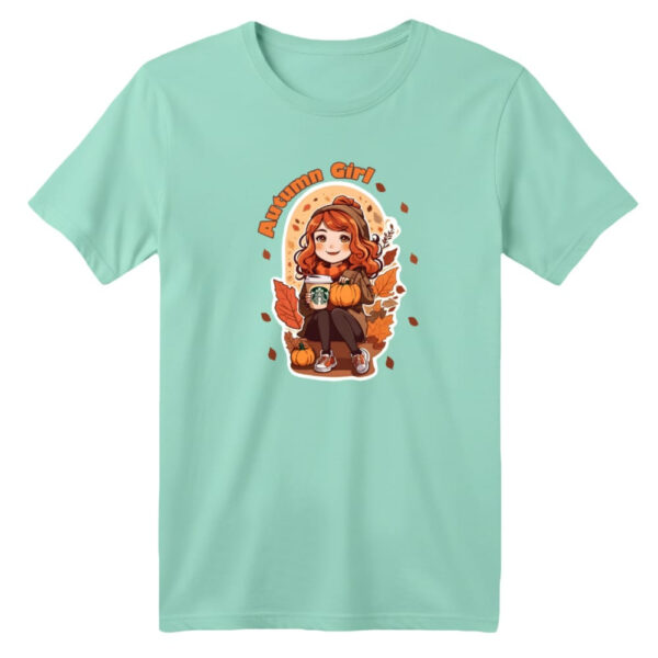 تی شرت آستین کوتاه بچگانه مدل دخترک کد ۱۱ رنگ سبز روشن