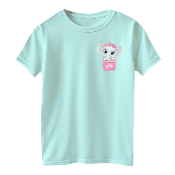 تی شرت آستین کوتاه بچگانه مدل فیل کد ۳ رنگ آبی روشن