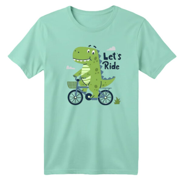 تی شرت آستین کوتاه بچگانه مدل دایناسور کد ۱ رنگ سبز روشن