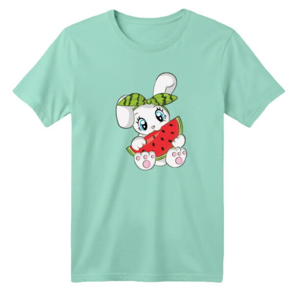 تی شرت آستین کوتاه بچگانه مدل خرگوش یلدایی کد 6 رنگ سبز روشن