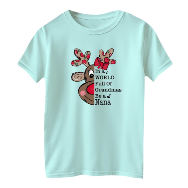 تی شرت آستین کوتاه بچگانه مدل گوزن کریسمس کد 11 رنگ آبی روشن