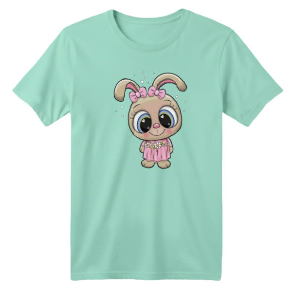 تی شرت آستین کوتاه بچگانه مدل خرگوش کد ۸ رنگ سبز روشن