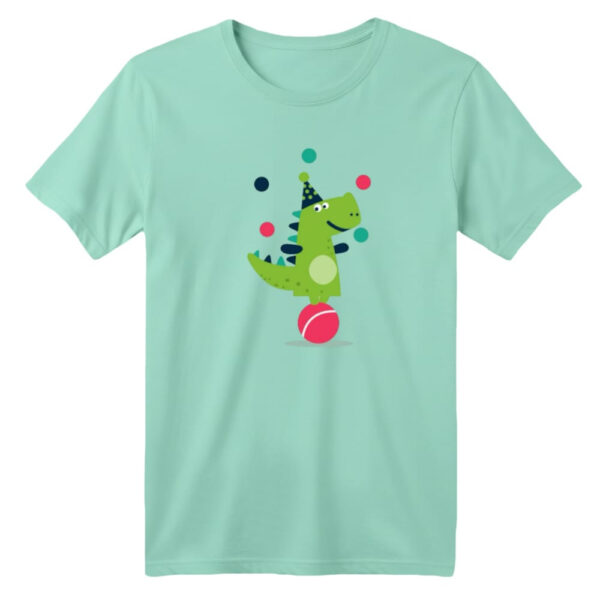 تی شرت آستین کوتاه بچگانه مدل دایناسور کد ۴ رنگ سبز روشن