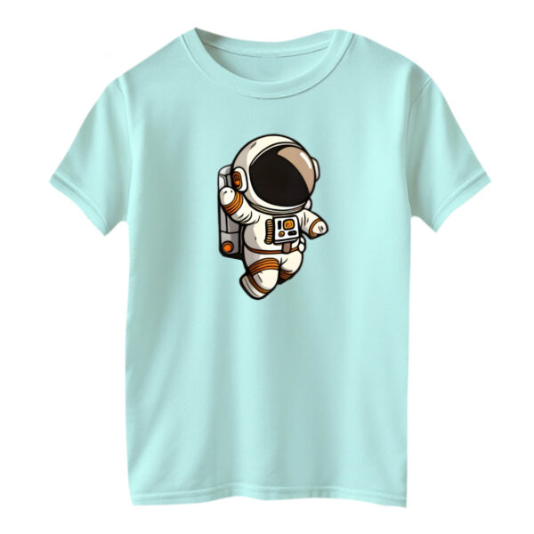 تی شرت آستین کوتاه بچگانه مدل فضانورد کد ۹ رنگ آبی روشن