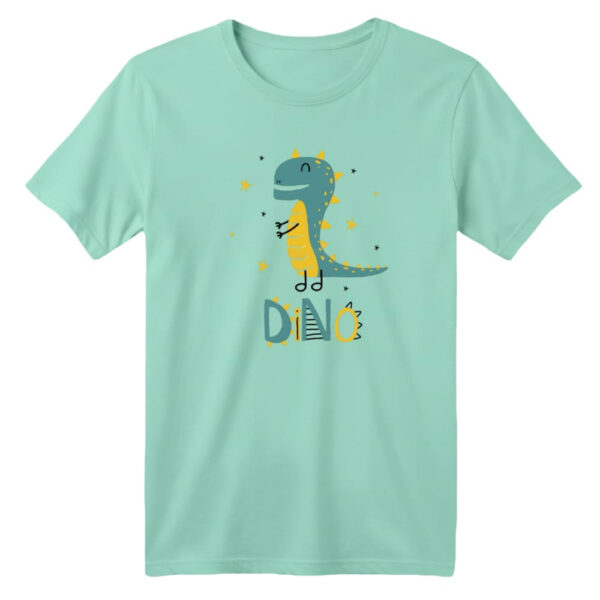 تی شرت آستین کوتاه بچگانه مدل دایناسور کد ۳۳ رنگ سبز روشن