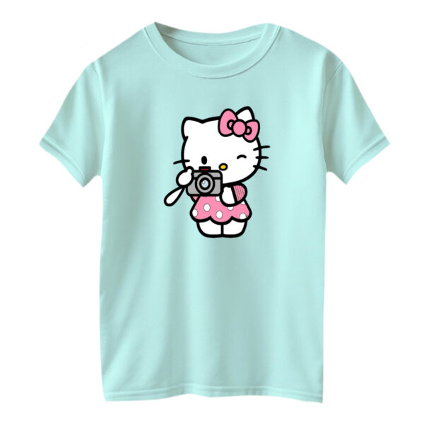 تی شرت آستین کوتاه بچگانه مدل کیتی کد ۷ رنگ آبی روشن