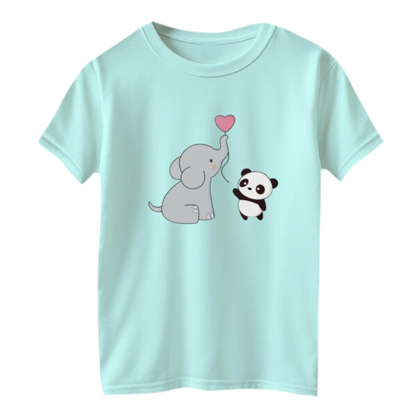 تی شرت آستین کوتاه بچگانه مدل فیل کد ۱۰ رنگ آبی روشن