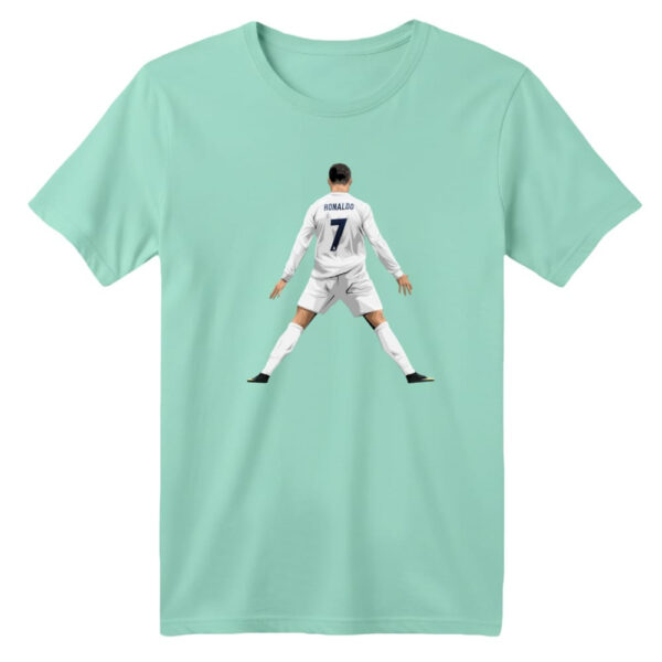 تی شرت آستین کوتاه بچگانه مدل رونالدو کد 1 رنگ سبز روشن