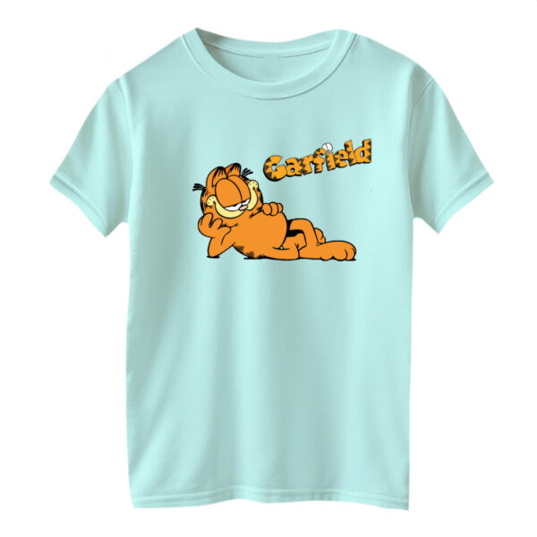 تی شرت آستین کوتاه بچگانه مدل گارفیلد کد ۳ رنگ آبی روشن