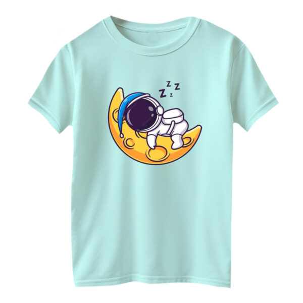 تی شرت آستین کوتاه بچگانه مدل فضانورد کد ۴ رنگ آبی روشن