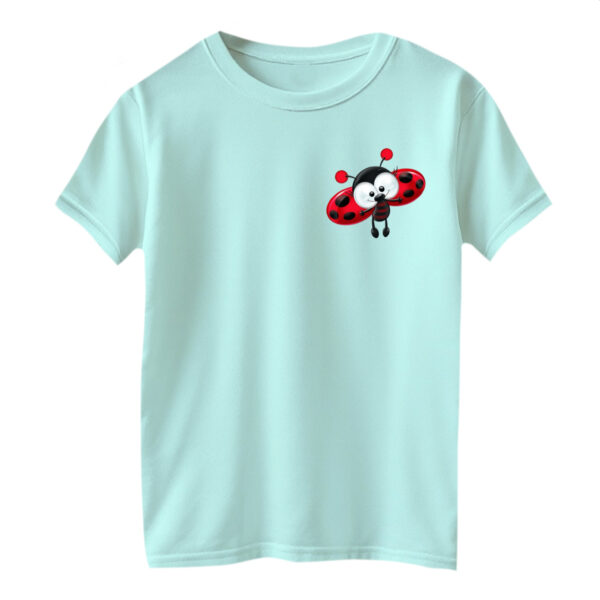 تی شرت آستین کوتاه بچگانه مدل کفشدوزک رنگ آبی روشن