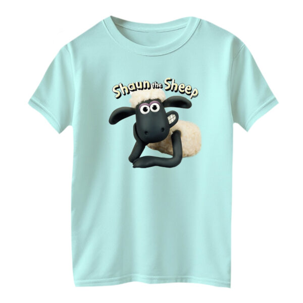 تی شرت آستین کوتاه بچگانه مدل گوسفند ناقلا رنگ آبی روشن