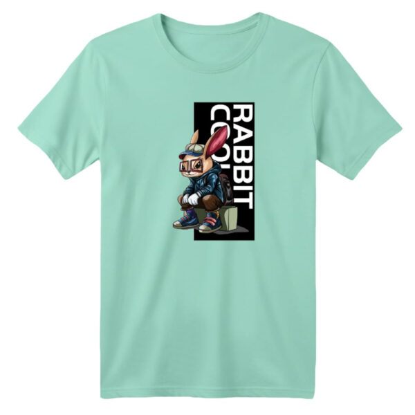 تی شرت آستین کوتاه بچگانه مدل خرگوش کد ۱۱ رنگ سبز روشن