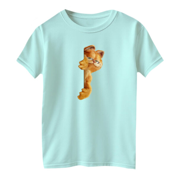 تی شرت آستین کوتاه بچگانه مدل گارفیلد کد ۴ رنگ آبی روشن