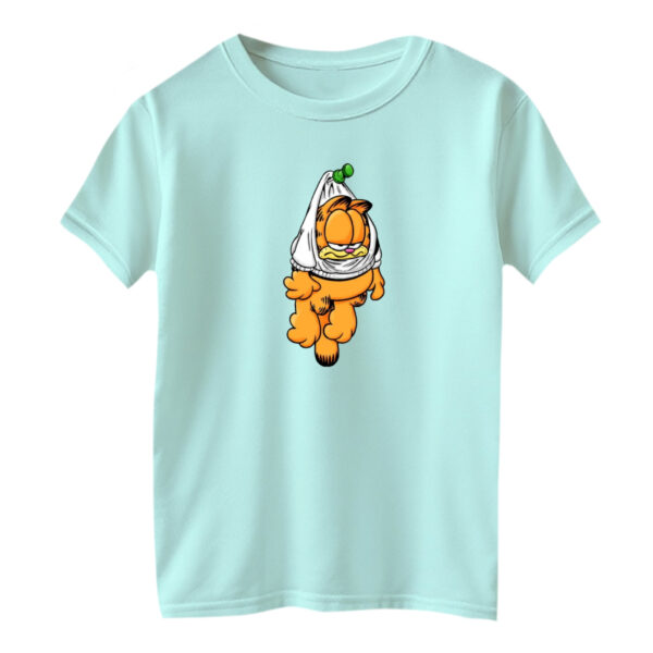 تی شرت آستین کوتاه بچگانه مدل گارفیلد کد ۱ رنگ آبی روشن