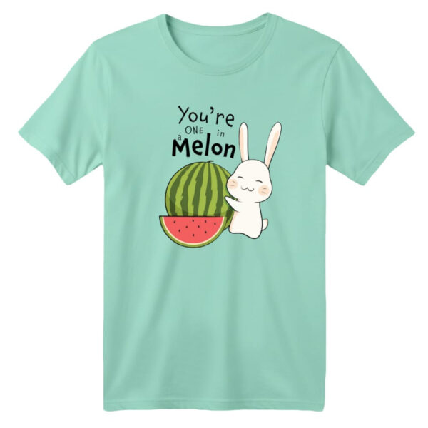 تی شرت آستین کوتاه بچگانه مدل خرگوش یلدایی کد 3 رنگ سبز روشن