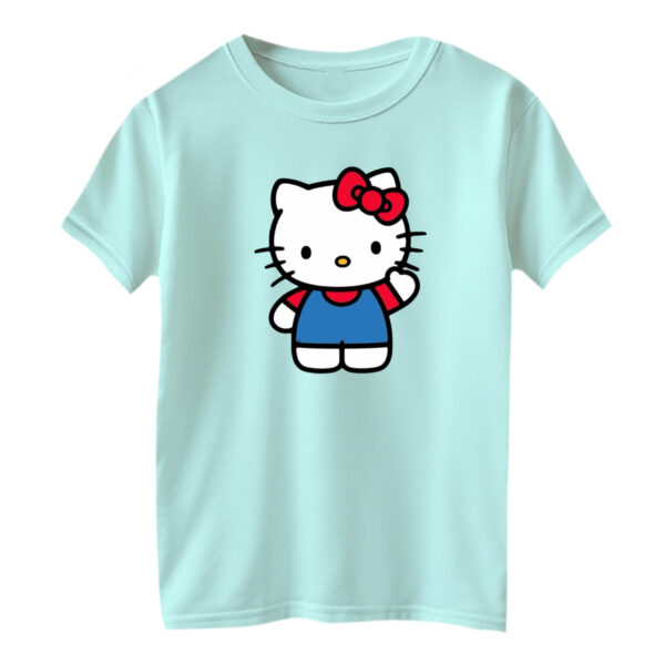 تی شرت آستین کوتاه بچگانه مدل کیتی کد ۳ رنگ آبی روشن