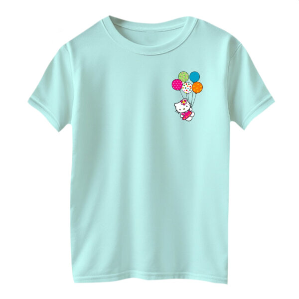 تی شرت آستین کوتاه بچگانه مدل کیتی کد ۱ رنگ آبی روشن