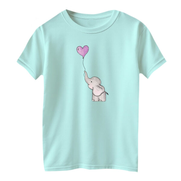 تی شرت آستین کوتاه بچگانه مدل فیل کد ۱۹ رنگ آبی روشن