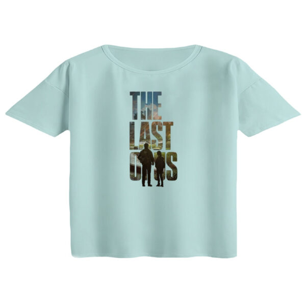 کراپ تی‌شرت آستین کوتاه زنانه مدل LAST OF US رنگ آبی روشن