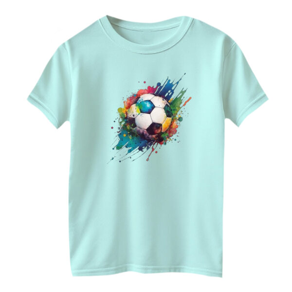 تی شرت آستین کوتاه بچگانه مدل فوتبال کد 4 رنگ آبی روشن