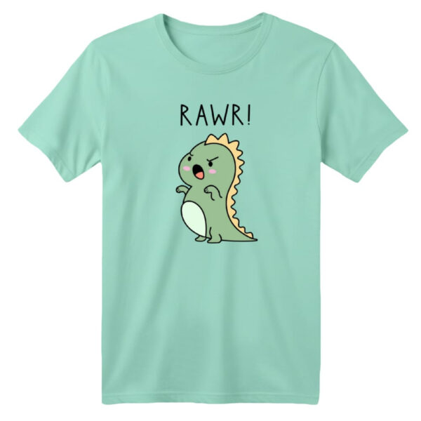 تی شرت آستین کوتاه بچگانه مدل دایناسور کد ۲۱ رنگ سبز روشن