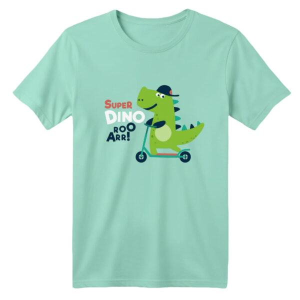 تی شرت آستین کوتاه بچگانه مدل دایناسور کد ۱۰ رنگ سبز روشن
