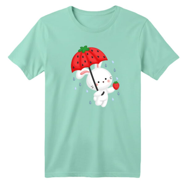 تی شرت آستین کوتاه بچگانه مدل خرگوش یلدایی کد 2 رنگ سبز روشن