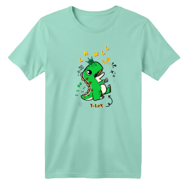 تی شرت آستین کوتاه بچگانه مدل دایناسور کد 38 رنگ سبز روشن