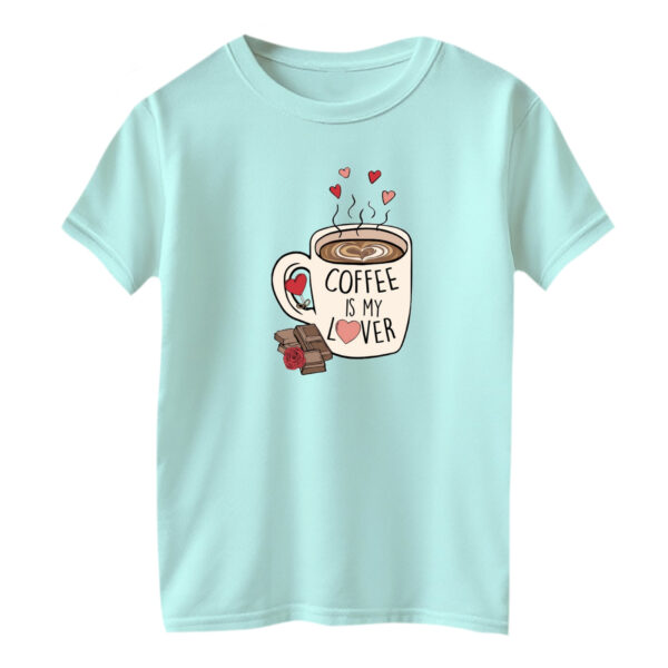 تی شرت آستین کوتاه بچگانه مدل فنجون قهوه رنگ آبی روشن