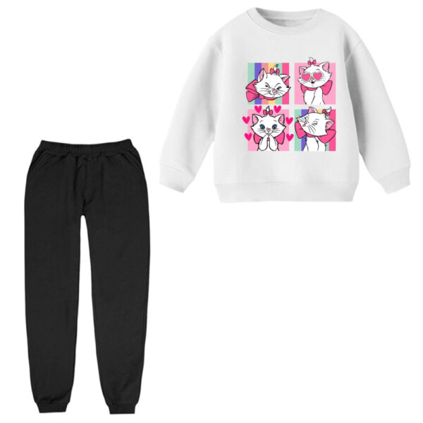 ست سویشرت و شلوار راحتی بچگانه مدل گربه اشرافی