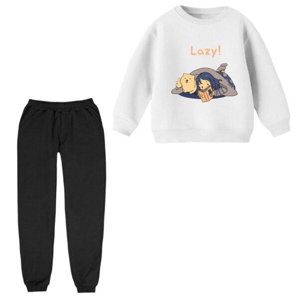 ست سویشرت و شلوار راحتی بچگانه مدل دختر تنبل