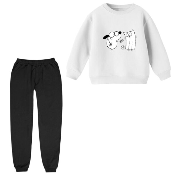 ست سویشرت و شلوار راحتی بچگانه مدل سگ و گربه