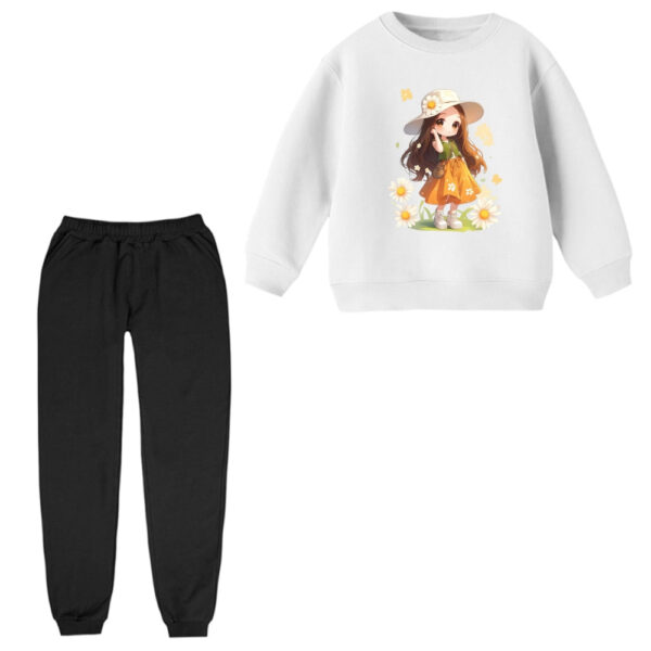 ست سویشرت و شلوار راحتی بچگانه مدل دخترک مو بلند