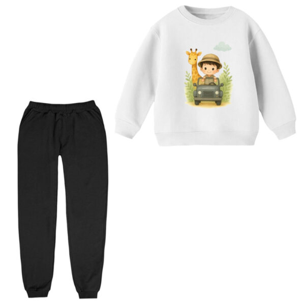 ست سویشرت و شلوار راحتی بچگانه مدل پسرک و زرافه