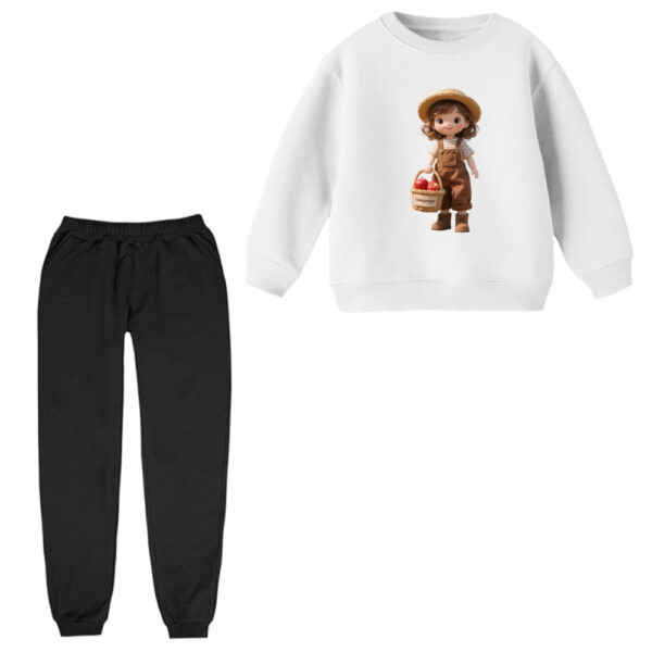 ست سویشرت و شلوار راحتی بچگانه مدل دخترک سبد دست