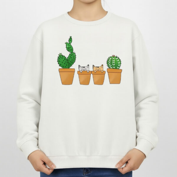 سویشرت زنانه مدل کاکتوس و گربه کد v2