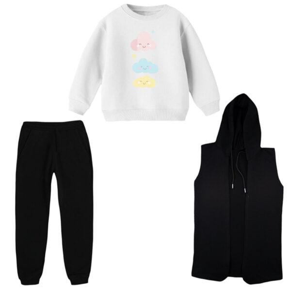 ست 3 تکه لباس راحتی بچگانه مدل ابر