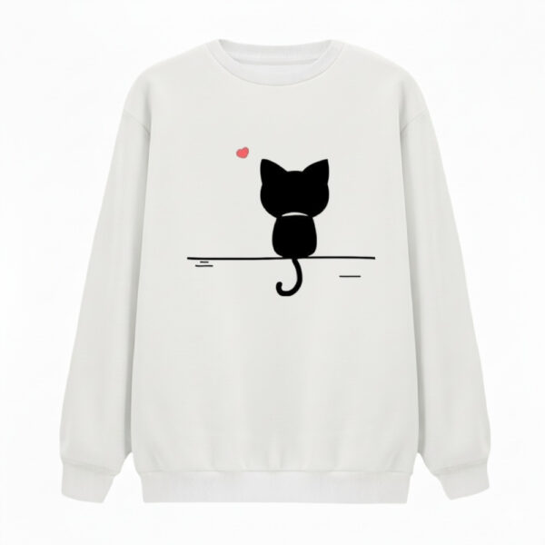 سویشرت زنانه مدل گربه سیاه کد v10