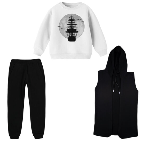 ست 3 تکه لباس راحتی بچگانه مدل کشتی