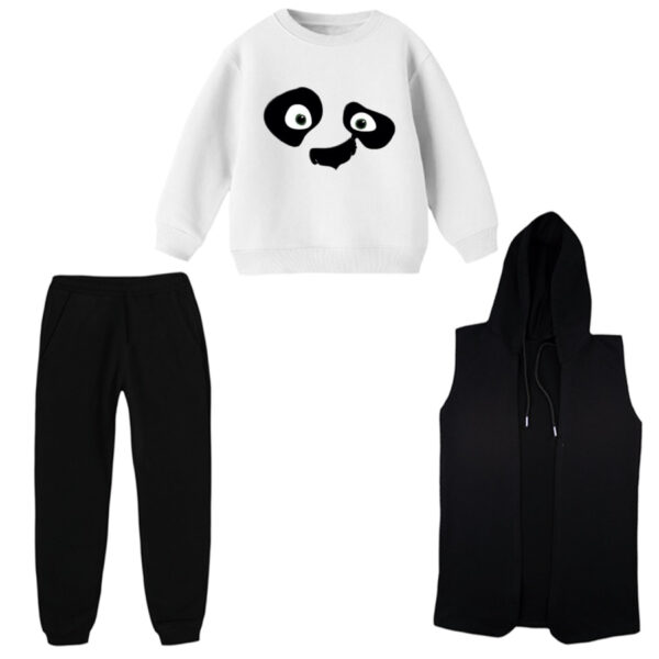 ست 3 تکه لباس راحتی بچگانه مدل پاندای کونگ فو کار