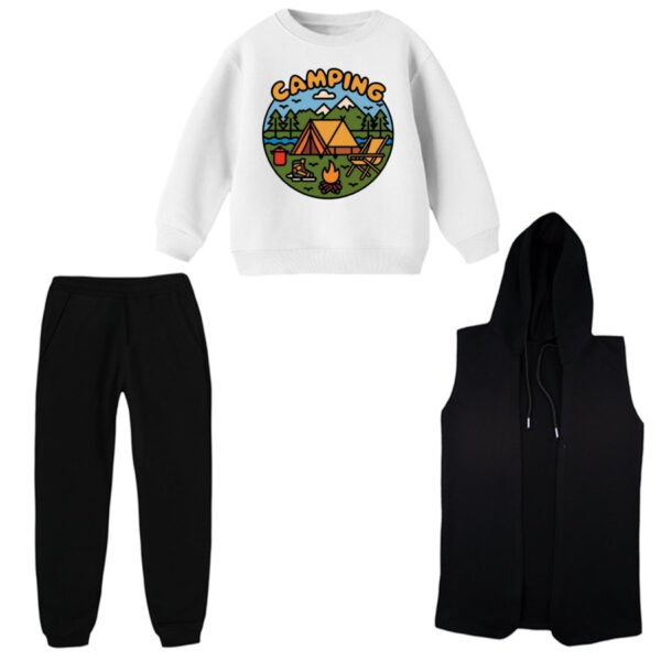 ست 3 تکه لباس راحتی بچگانه مدل کمپینگ