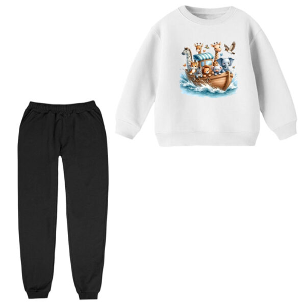 ست سویشرت و شلوار راحتی بچگانه مدل کشتی حیوانات