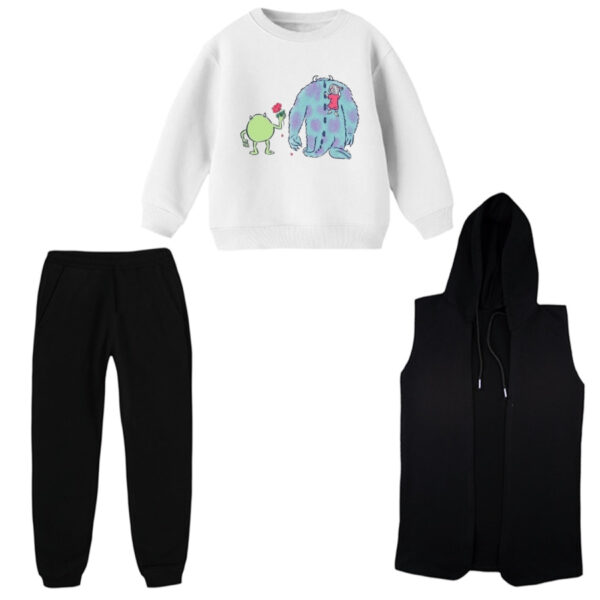 ست 3 تکه لباس راحتی بچگانه مدل کارخانه هیولاها