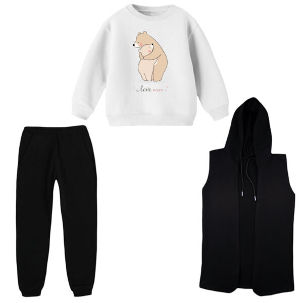 ست 3 تکه لباس راحتی بچگانه مدل خرس کد 3