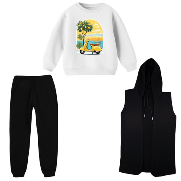 ست 3 تکه لباس راحتی بچگانه مدل هاوایی کد 1