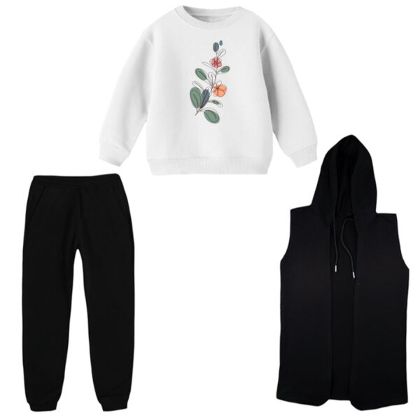 ست 3 تکه لباس راحتی بچگانه مدل مینیمال کد 3