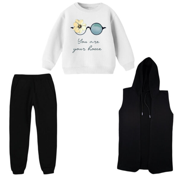 ست 3 تکه لباس راحتی بچگانه مدل عینک