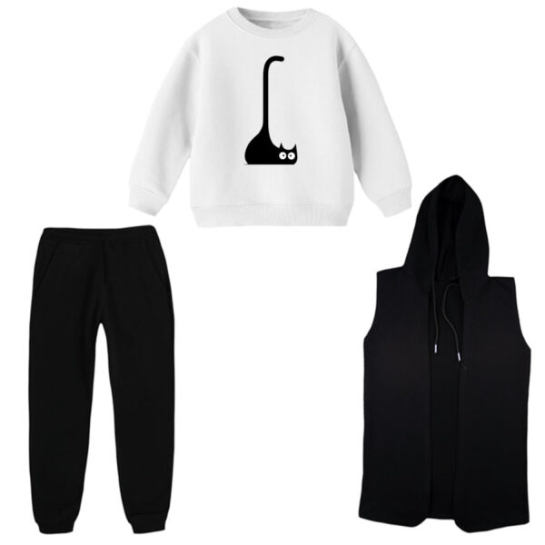 ست 3 تکه لباس راحتی بچگانه مدل گربه کد 14