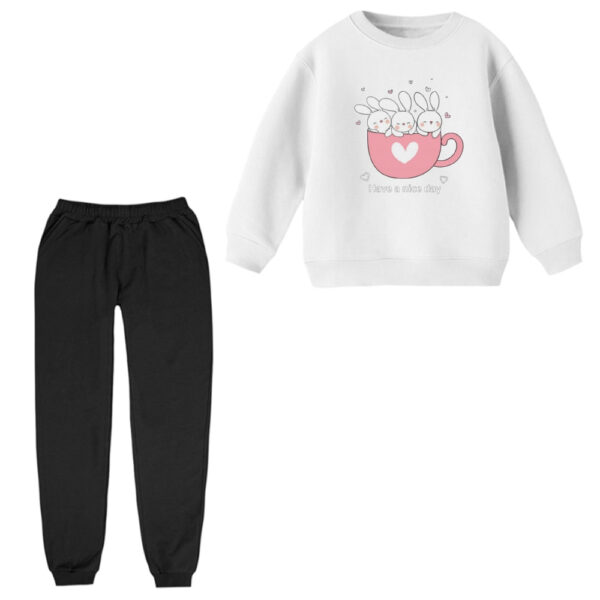 ست سویشرت و شلوار راحتی بچگانه مدل خرگوش کد ۷